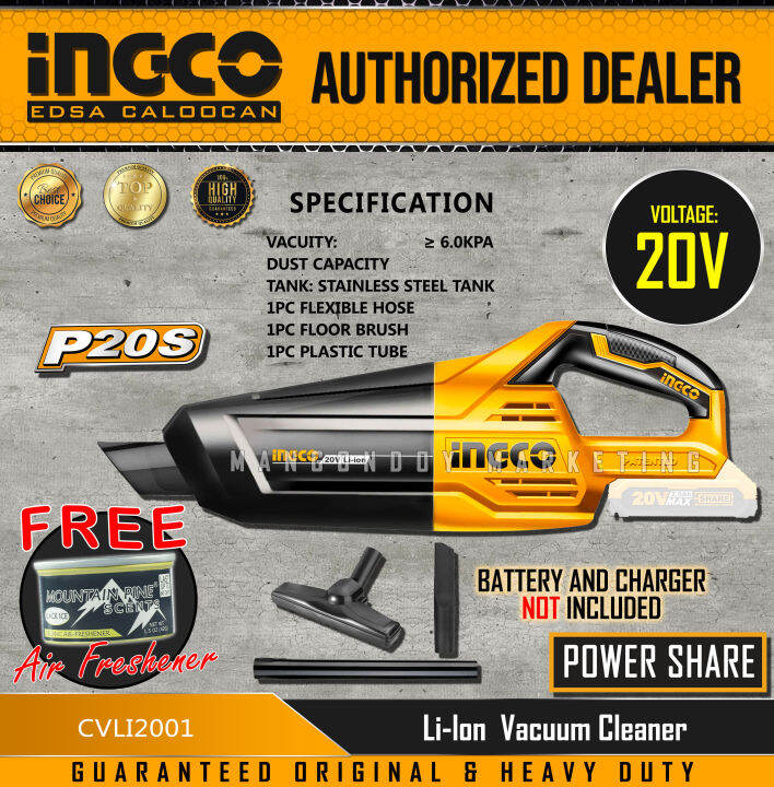 Ingco Liion Vacuum Cleaner 20V (CVLI2001) with FREE Mountain Pine