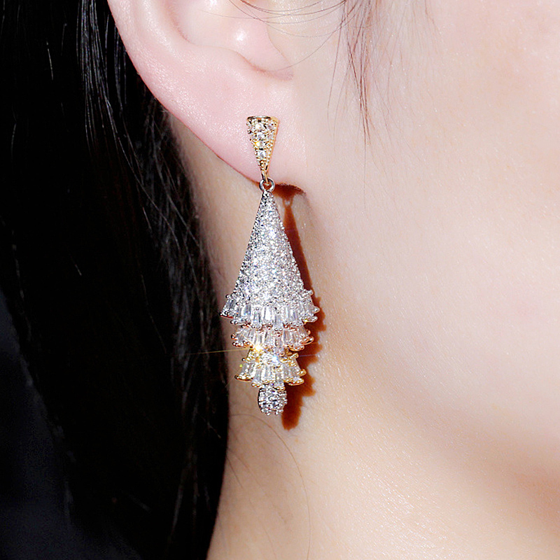 Dangle white-gold-colored elegant Jewelry Earrings Dangles 