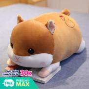 HCMThú Nhồi Bông Hình Chú Chuột Hamster Màu Xám Siêu Mịn 2 Size