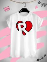 เสื้อยืดอักษรหัวใจ อักษร R ต้อนรับวันวาเลนไทน์ วันแห่งความรัก ด้วยเสื้อยืด Valentine สีสันสดใส ใส่สบาย ไม่ยืด ไม่ย้วย