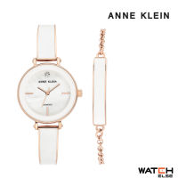 ANNE KLEIN AK/3620WTST Swarovski Crystal Accented Box Set นาฬิกาข้อมือผู้หญิง ประดับคริสตัล Swarovsk สีโรสโกลด์,ขาว