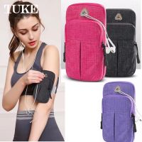 TUKE 6 inches Running Bag with Earphone Hole Jogging Gym Running Armband Bag Mobile Phone Pouch Holder Outdoor Sport Fitness Wrist Bag