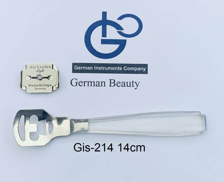 german-instruments-ที่ขูดส้นเท้า-com-cutter-ด้ามพลาสติกใส-ขนาด-14-cm-nbsp-รุ่น-gis-214