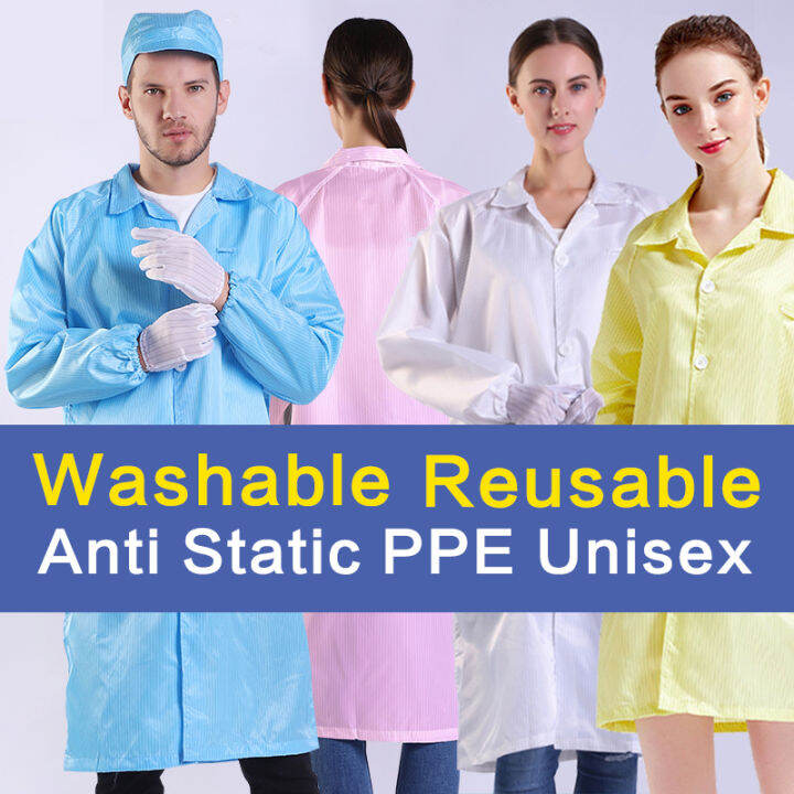 Lab Gown with Cap Smock Gown ppe gown washable PPE Jacket Esd Smock