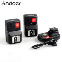 Andoer PT-04GY 4 ช่องสัญญาณไร้สายระยะไกล Speedlite Flash Trigger Universal 1 Trans-mitter &amp; 2 ตัวรับสัญญาณสำหรับ CA-Non Ni-Kon PEN-tax Olympus