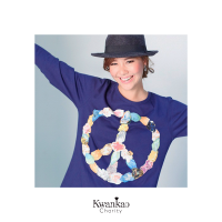 [Kwankao] Kwankao Charity x Toey Jarinporn เสื้อยืดแขนยาวสีน้ำเงิน สัญลักษณ์ peace