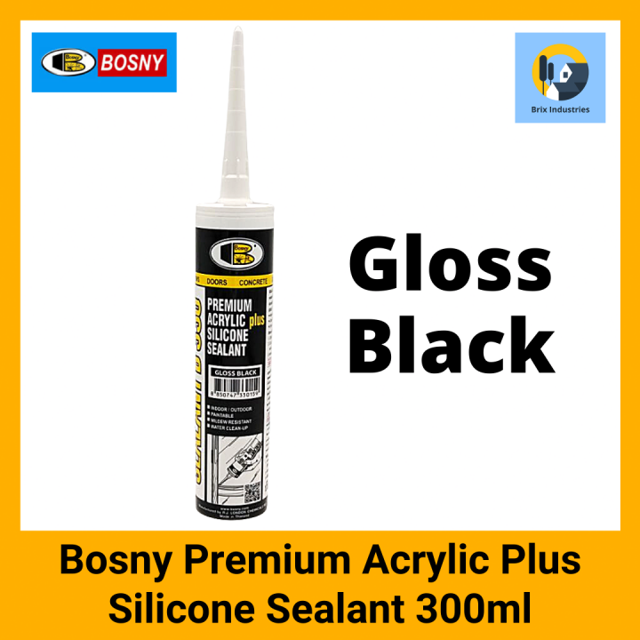 Bosny Premium Acrylic Plus Silicone Sealant 300ml B330 Clear Black ...