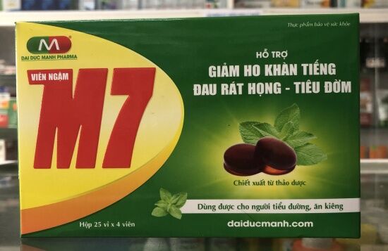 Viên ngậm m7 - hỗ trợ giảm ho khan tiếng đau rát họng - tiêu đờm - ảnh sản phẩm 1