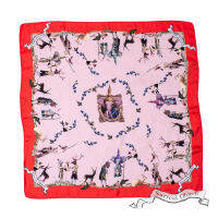 [Surreal Objects] 18th Century Silk Satin Scarf 50x50 cm. ผ้าพันคอซิลค์ซาติน ลายศตวรรษที่ 18 ขนาด 50*50 ซม.