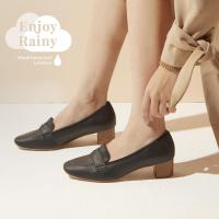 ** Clearance** JB Waterproof 02 (Loafers)  Daily Black รองเท้า Loafer กันน้ำ ทนฝน Handmade จากญี่ปุ่น สีดำ ส้นไม้1.5 นิ้ว