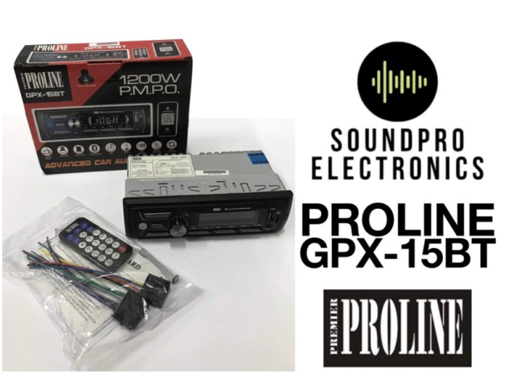 Proline GPX 15BT Car Stereo Audio System with Bluetooth, AM/FM, MP3