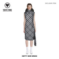 YOUTH TONIC - Tartan Dress With Giant Ribbon (Black) / ชุดเดรสลายตารางแต่งโบว์ใหญ่ (ดำ)