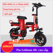 Xe Điện Gấp Gọn Nhật ADIMAN Xe Đạp Điện Mini 3 Ghế Ngồi Pin Lithium 48v