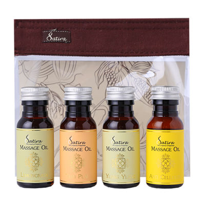 Satira Thai Massage Oil Mini Set ชุดน้ำมันนวดไทยขนาดพกพา  นวดผ่อนคลาย ลดความตรึงเครียด จาก สถิรา