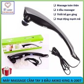 Máy massage cầm tay 3 đầu King Akiko A-2007 công nghệ Nhật bản - Dụng cụ mát xa toàn thân thon gọn cơ thể, thư giãn tăng cường sức khỏe [TBYT H-Care]