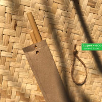 ชุดกระดาษหลอดไม้ไผ่ - Bamboo Straws (No Laser and Cleaning Brush)