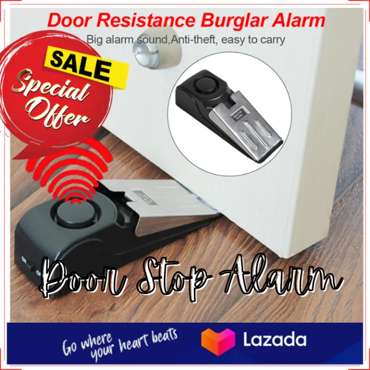 Wireless Door Step Safety Alarm (Portable AntiBreak In Door Stop