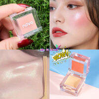 Novo บลัชออน ไฮไลต์  2 in 1  หน้าเงาฉ่ำวาว สีชัด เม็ดสีแน่น ติดทนกันน้ำ Novo Ice Cube Crystal Blush Highlight  No.5346