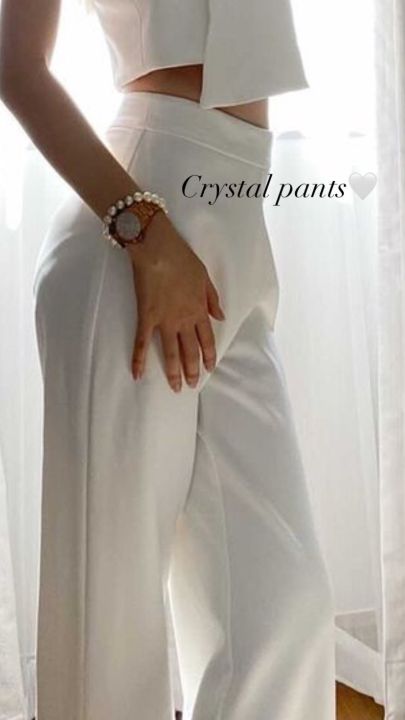 monnywear-กางเกงขายาวเอวสูง-crystal-pants