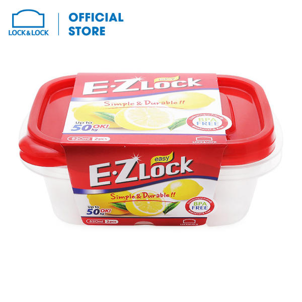 Hộp nhựa Ezlock nắp đỏ 530ml Lock&Lock – HLE6904S