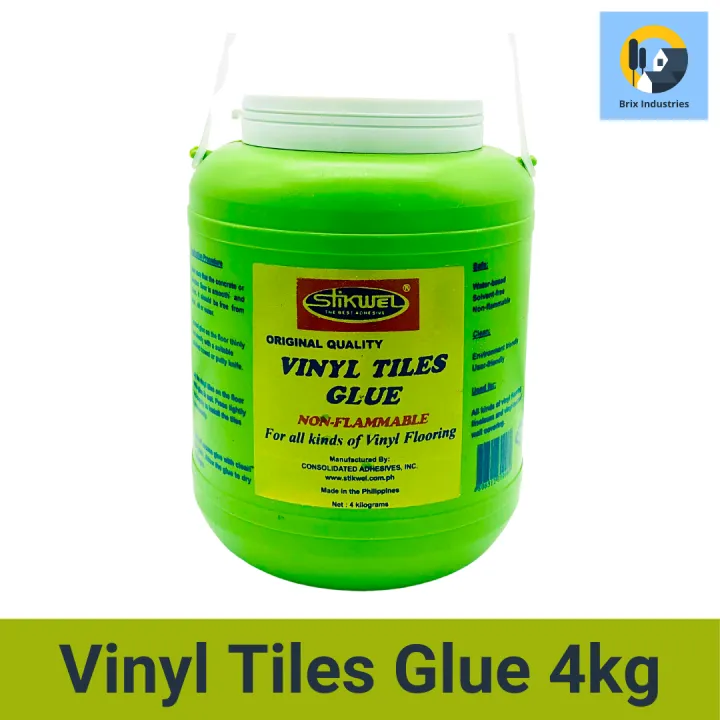 Stikwel Vinyl Tiles Glue 4kg Green, Is Vinyl Flooring Non Combustible