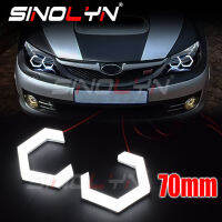 Sinolyn 70มม.LED RGB Angel Eyes Bluetooth Hexหลอดไฟติดรถยนต์BMWแหวนMulticolor App Controllerไฟหน้ารถดีอาร์แอลแสงโปรเจคเตอร์Tuning