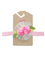 SATI-ผ้าคาดผม-A. HB PINK FLOWER HEADBAND-HB075