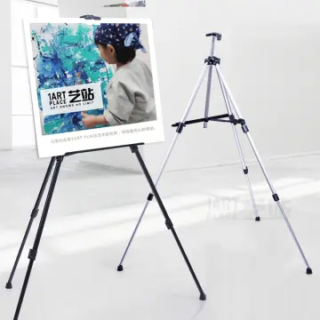 Easel Stand for Display Wedding Picture& Poster, Portable Collapsable  Poster Easel Adjustable Metal Painting Easels Tripod Black