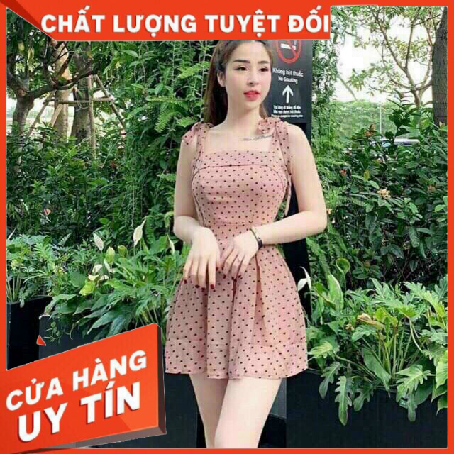 ĐẦM 2 DÂY CHẤM BI PHÓI NƠ TÙNG XOÈ CHẤT LIỆU ĐŨI THOÁNG MÁT THỜI ...