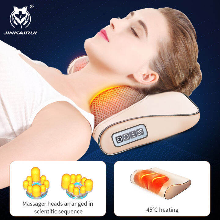 jinkairui-หมอนนวดไฟฟ้า-หมอนนวดคอ-ผ่อนคลายความเมื่อยล้า-kneading-neck-massager