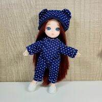 ตุ๊กตาbjd ตุ๊กตาตัวเล็ก ตุ๊กตาบาร์บี้เด็ก ตุ๊กตาข้อต่อ16cm.และชุดjumpsuit ลายpolka dot (ทั้งเซตตามรูป) Dolls in the big bears house