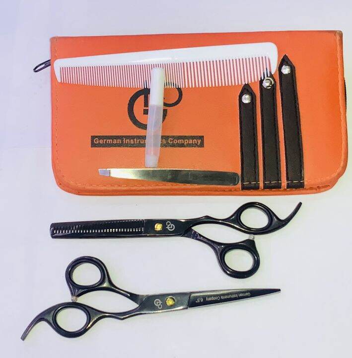 ชุดกรรไกร-ตัด-ซอย-พร้อมอุปกรณ์-professional-barber-and-thinning-scissors-set