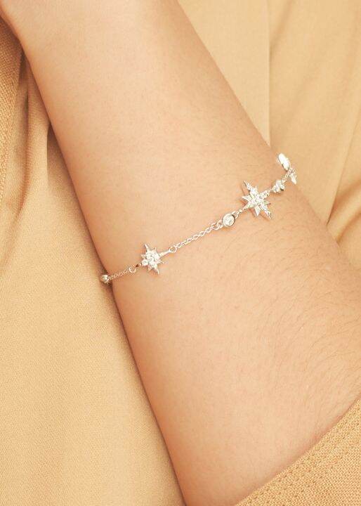 haus-of-jewelry-celestial-chain-blacelet-ข้อมือเงินแท้-ประดับเพชรคิวบิกเซอร์โคเนีย-cubic-zirconia