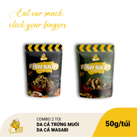 Hcmcombo 01 gói snack da cá basa lắc trứng muối và 01 gói snack da cá basa - ảnh sản phẩm 1