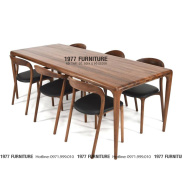 Bộ bàn ăn Bàn Latus, 6 ghế Neva, nhiều màu ECOCOR FURNITURE. Gỗ sồi