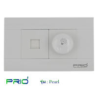 PRIO Pearl White ปลั๊ก โทรศัพท์ + ดิมเมอร์ หน้ากากพลาสติก สีขาว ขาวกว่า สวยหรู