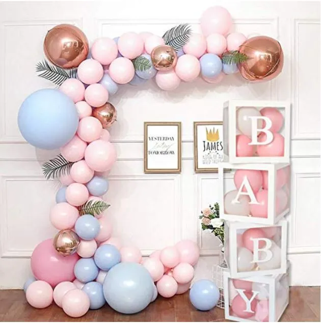 4Boxes BABY & LOVE Transparent Balloon Box Party Decoration SET | Lazada PH