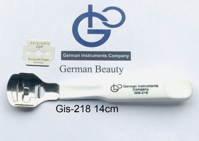 German Instruments  ที่ขูดส้นเท้า  Corn Cutter ด้ามพลาสติกใส ขนาด 14 cm&nbsp;รุ่น  Gis-218