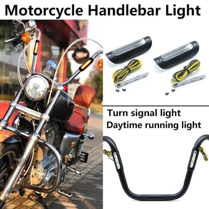 Universal Motorcycle Crash Bar Led Turn Signal Lights Amber For Touring