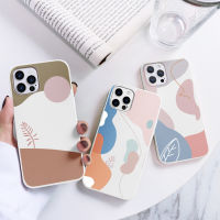 เรขาคณิตศิลปะสีซิลิโคนเคสสำหรับหัวเหว่ย P40 P30 P20 Lite Pro Y9 Y7 Y6S P Smart 2019 2020 Huawei Nova 8 7i 6 5 Mate 40 20 10 Lite Pro Huawei Honor 10i 20i Enjoy 20