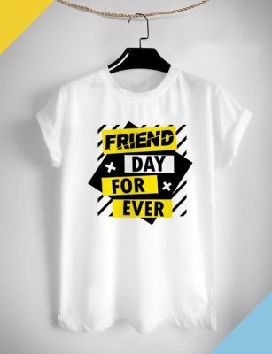 เสื้อยืดลายเพื่อน Friend Forever น่ารัก สีสันสดใส ใส่สบาย ไม่ยืด ไม่ย้วย