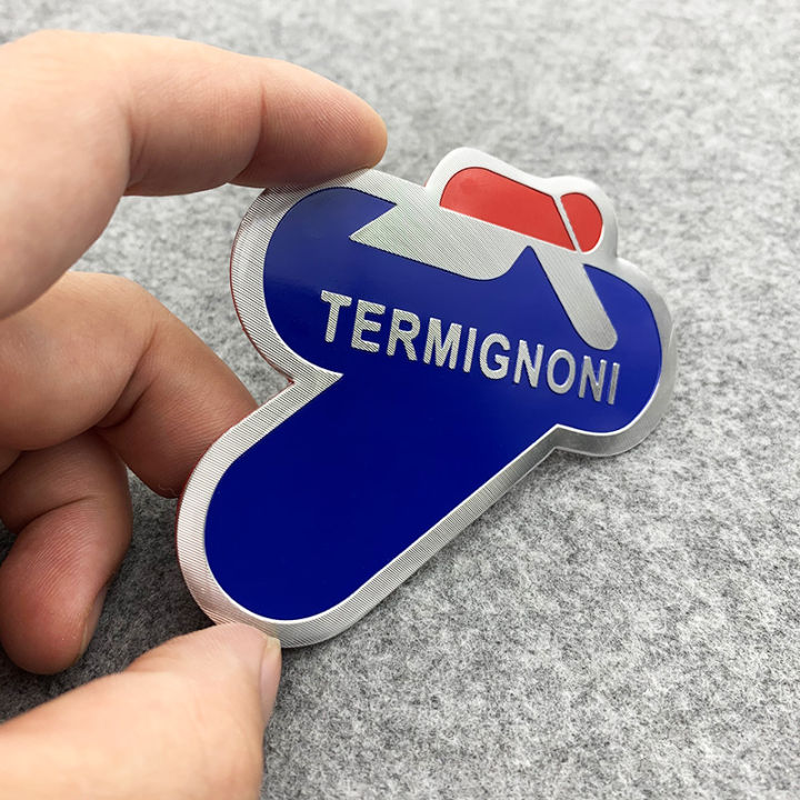 termignoni-สติกเกอร์ท่อไอเสียโลหะอุปกรณ์เสริมจักรยานยนต์อะลูมิเนียมไอเสียรูปลอก1ชิ้น