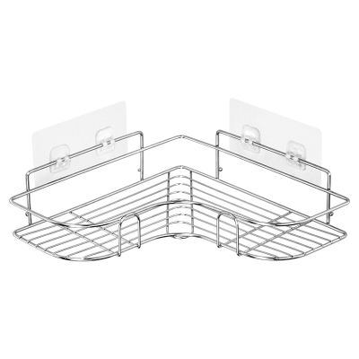 Chor.Chang ชั้นวางของอเนกประสงค์สแตนเลส แบบเข้ามุมไม่ต้องเจาะผนัง เพียงใช้สติกเกอร์ติดผนัง ราคาที่จำหน่ายต่อหนึ่งอัน