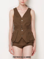 PATTRICIA A.GARDE Safari Vest With Belt เสื้อกั๊กซาฟารีพร้อมเข็มขัด