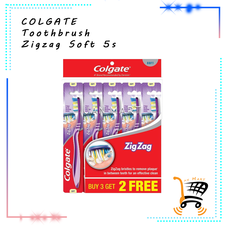 COLGATE Zigzag Toothbrush Soft 5s Lazada