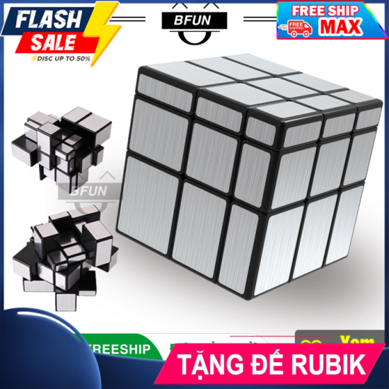 Rubik mirror 3x3 gương bạc loại xịn - khối rubik biến thể mirror - ảnh sản phẩm 1