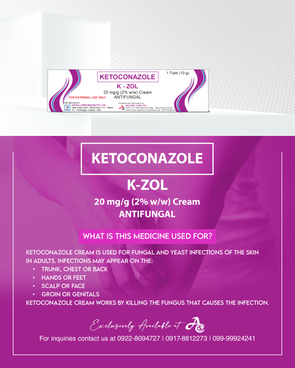 Ketoconazole (Kzol) 20mg/g (2 w/w) Cream / Antifungal 15g Lazada PH