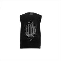 ake ake Prophecy Tree Tank Top - Black เสื้อยืดแขนกุดผ้าฝ้ายอย่างดีชนิดหนาพิเศษสีดำ พิมพ์ลายเอกลักษณ์ยุคกลางต้นไม้ศักดิ์สิทธิ์แห่งคำทำนาย หน้า/หลัง