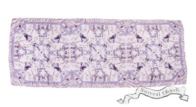 [Surreal Objects] Tiger and Elephant Silk Satin Scarf 70x180 cm. ผ้าพันคอซิลค์ซาติน ลายเสือล้อมช้าง ขนาด 70*180 ซม.