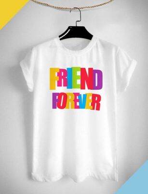 เสื้อยืดลายเพื่อน Friend Forever น่ารัก สีสันสดใส ใส่สบาย ไม่ยืด ไม่ย้วย